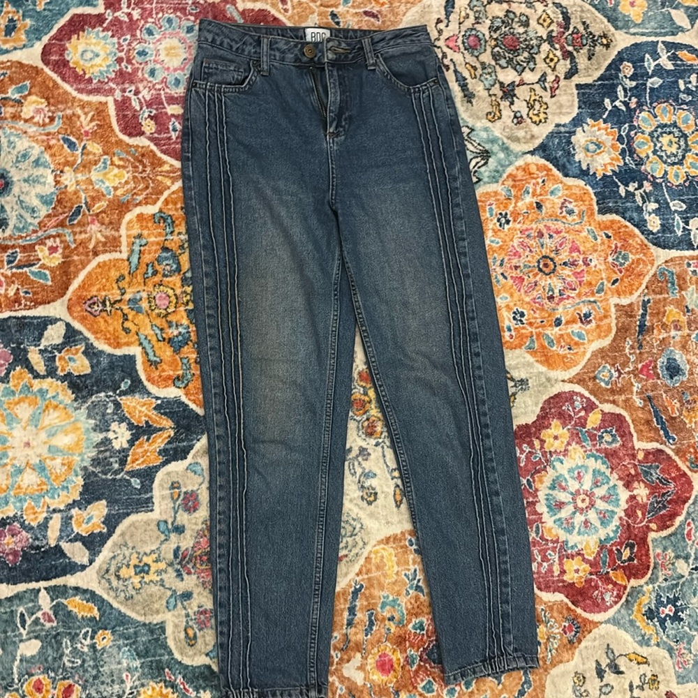 BDG dark wash mom jeans with side details